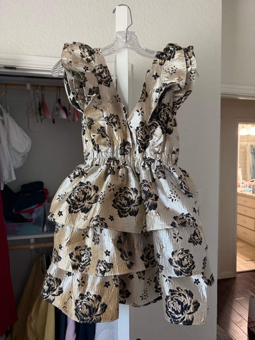 Buddy Love Ivory Floral Tiered Ruffle Dress - Women